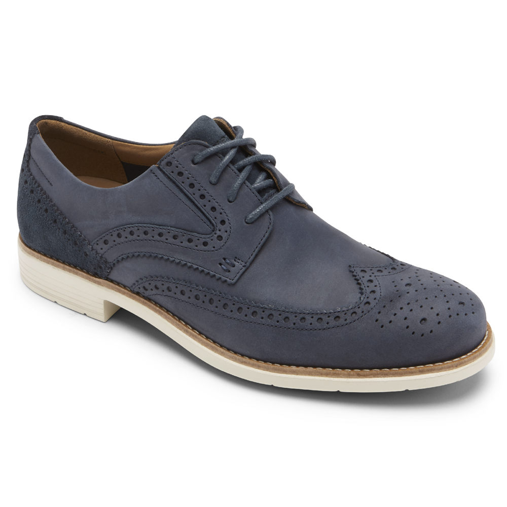 Rockport Singapore Mens Sneakers - Total Motion Classic Dress Wingtip Blue - XU2451307